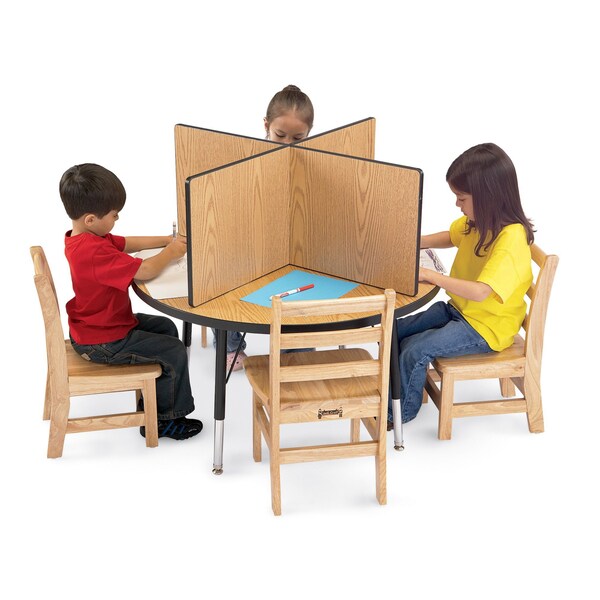 Jonti-Craft Berries Study Carrel, 6 Carrels, Large, Oak/Black - 9533JC210