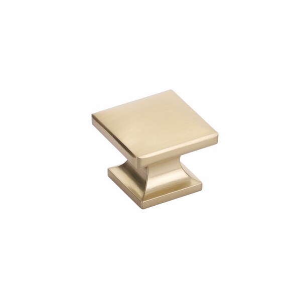 Schaub 1-3/8in Northport Square Cabinet Knob Signature Satin Brass Finish - 219-SSB