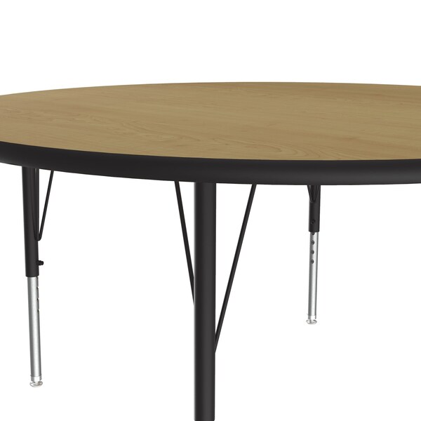 Correll Round Adjustable Height Activity Kids School Table, 48" W, 48" L, 19" to 29" H, Fusion Maple - A48-RND-16