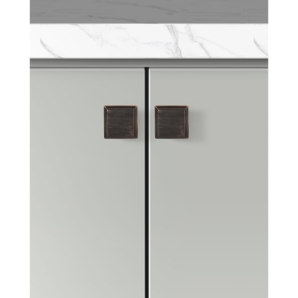 Sapphire Accent Series 1-1/4 in. Modern Oil Rubbed Bronze Square Cabinet Knob (5-Pack) - SP-1071-K-ORB-5