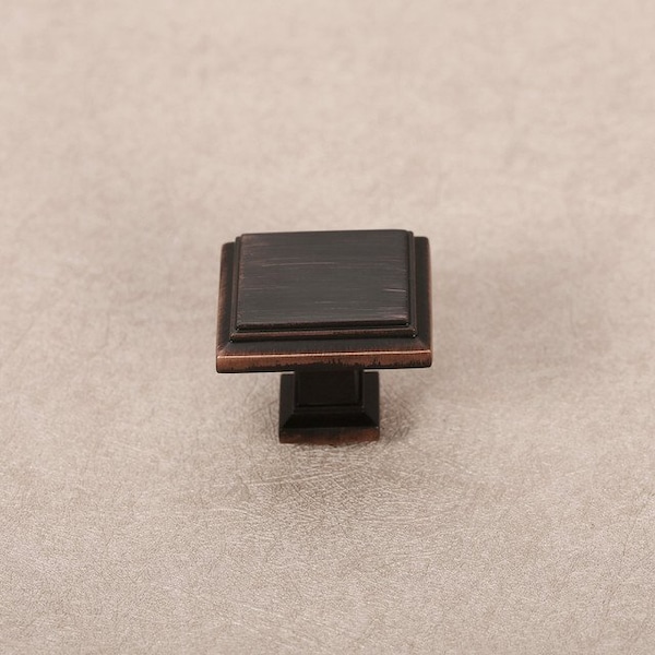 Sapphire Accent Series 1-1/4 in. Modern Oil Rubbed Bronze Square Cabinet Knob (5-Pack) - SP-1071-K-ORB-5