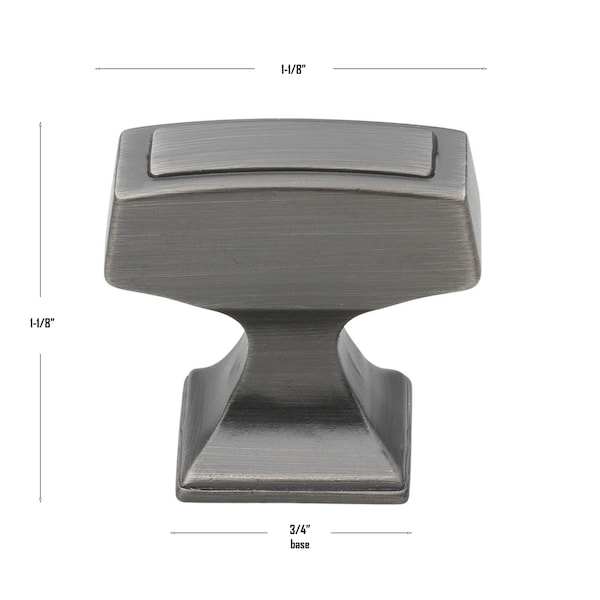 Gliderite Hardware 1-1/8 in. Rectangle Cabinet Knob - 87390-BP, 10PK - 87390-BP-10