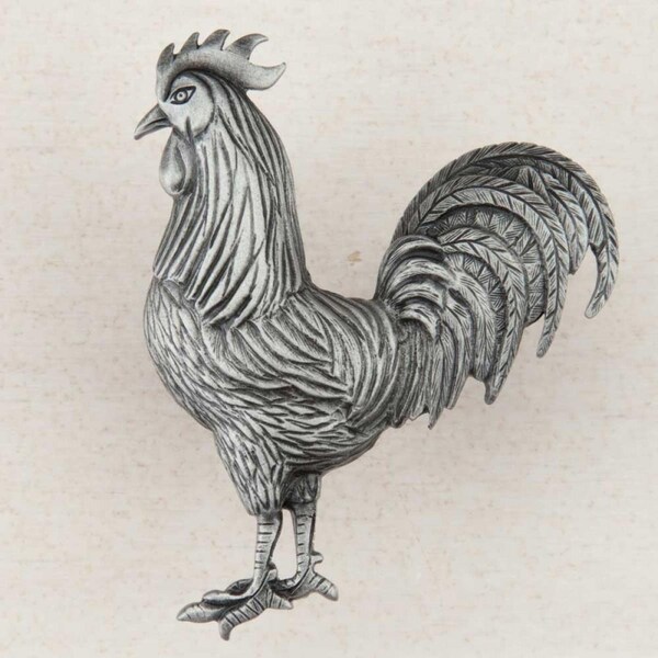 Acorn Mfg Artisan Collection Rooster Knob, Antique Pewter - DQ9PP