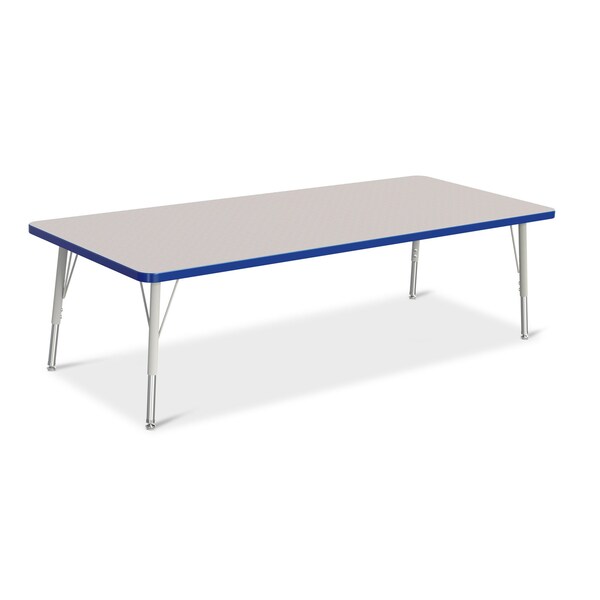 Jonti-Craft Berries Rectangle Activity Table, 30 in. x 72 in., E-height, Freckled Gray/Blue/Gray - 6413JCE003