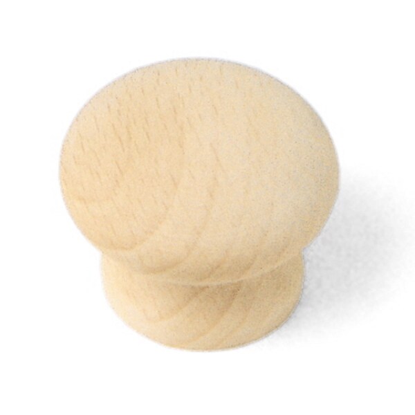 Laurey 1 1/2" Au Natural Wood Mushroom Knob - 33401