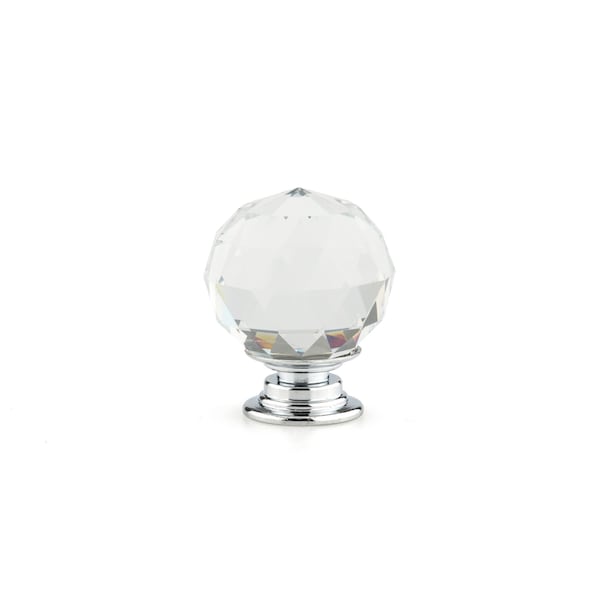 Richelieu 1 3/16 in (30 mm) Clear, Crystal, Chrome Contemporary Metal, Crystal Cabinet Knob - BP87373014011