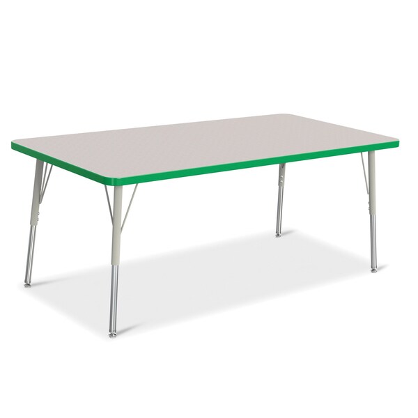 Jonti-Craft Berries Rectangle Activity Table, 30 in. x 60 in., A-height, Freckled Gray/Green/Gray - 6408JCA119