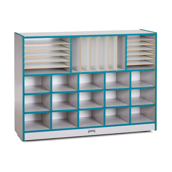 Jonti-Craft Rainbow Accents Sectional Cubbie-Tray Mobile Unit, without Trays, Teal - 0415JCWW005