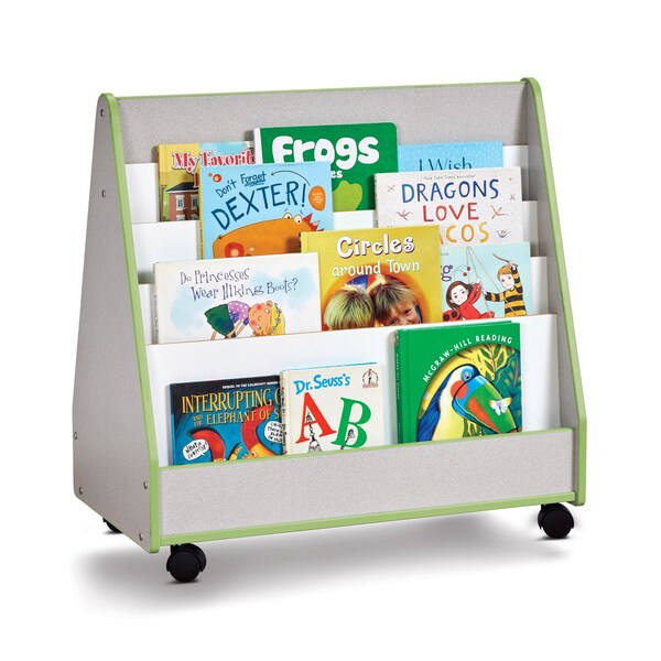 Jonti-Craft Rainbow Accents Double Sided Pick-a-Book Stand, Mobile, Key Lime Green - 3507JCWW130