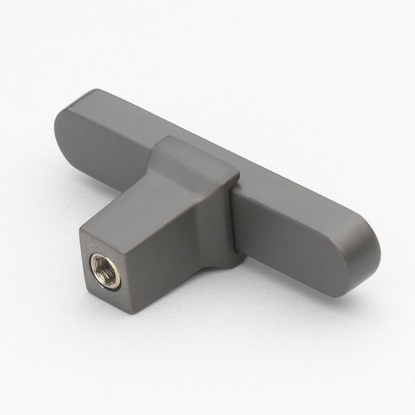 Gliderite Hardware 2-1/4 in. Center to Center Solid Flat T Knob Graphite Gray - 4842-T-GPH-1