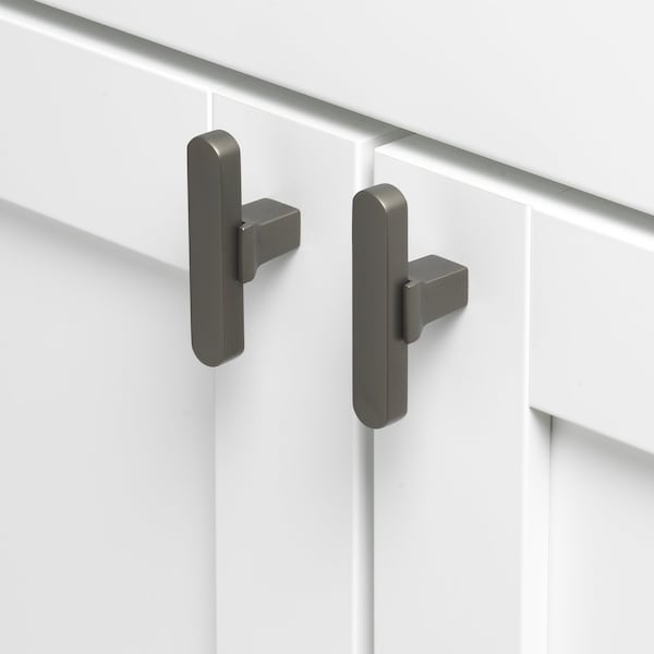 Gliderite Hardware 2-1/4 in. Center to Center Solid Flat T Knob Graphite Gray - 4842-T-GPH-1