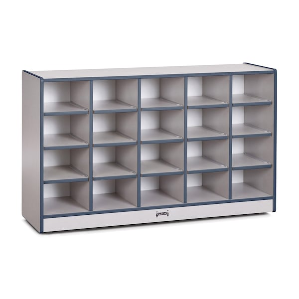 Jonti-Craft Rainbow Accents 20 Cubbie-Tray Mobile Storage, without Trays, Navy - 0420JCWW112