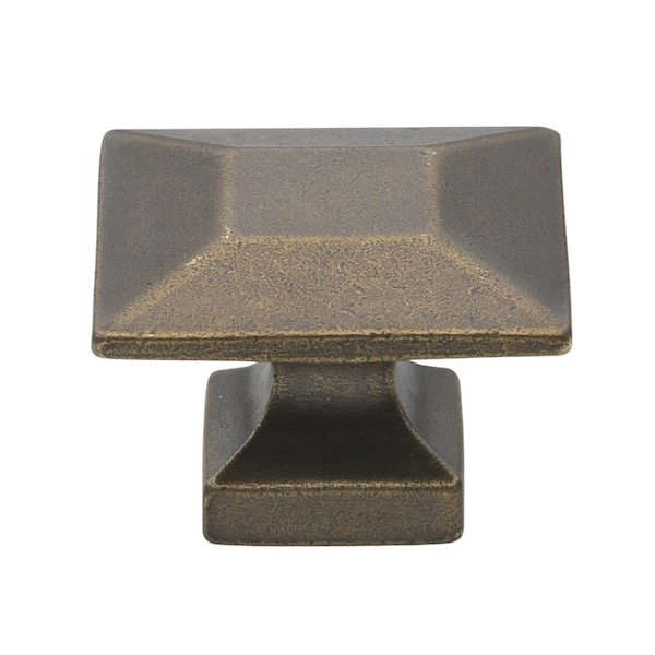 Gliderite Hardware 1-3/8 in. Antique Brass Modern Square Cabinet Knob, 5PK - 5101-AB-5