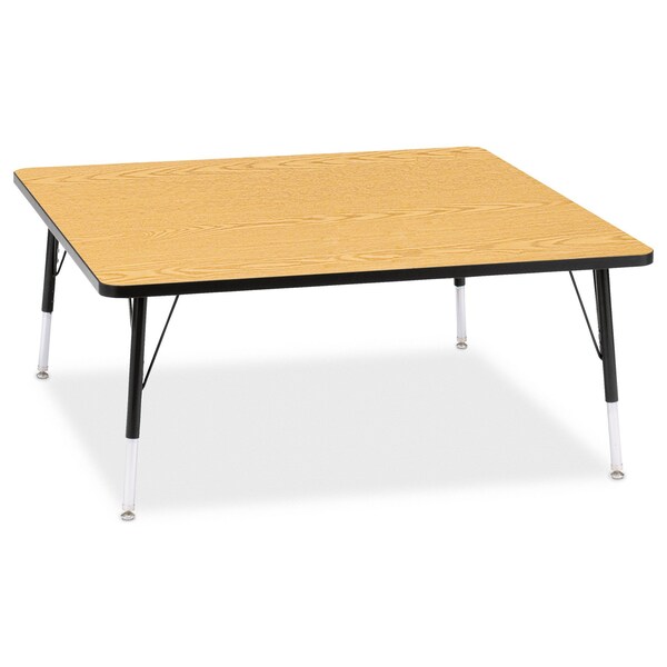 Jonti-Craft Berries Square Activity Table, 48 in. x 48 in., E-height, Oak/Black/Black - 6418JCE210