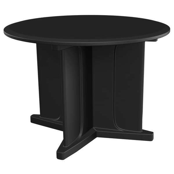 Cortech Circle Table, 42 in W, 42 in L, 31 in H, Polyethylene Top, Black - 66749BK