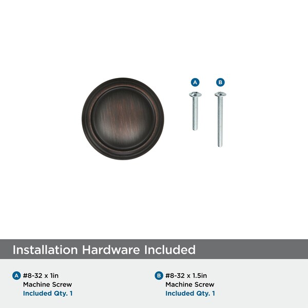 Amerock Revitalize 1-1/4 in 32 mm Diameter Oil-Rubbed Bronze Cabinet Knob - BP55342ORB