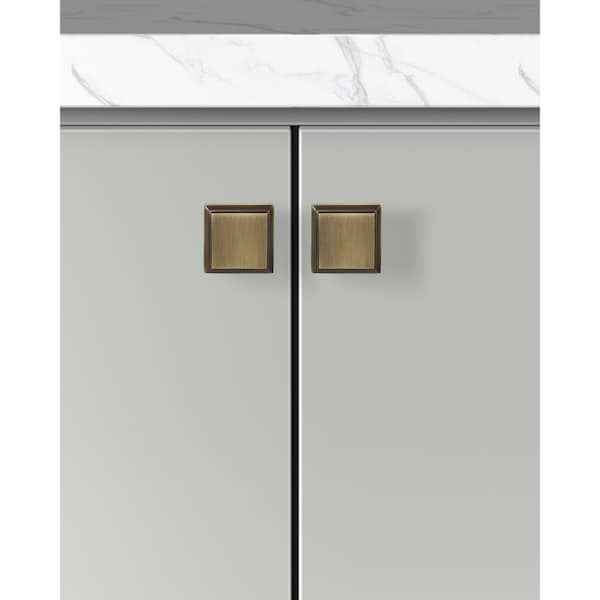 Sapphire Accent Series 1-1/4 in. Modern Medium Aged Bronze Square Cabinet Knob, 10PK - SP-1071-K-MAB-10