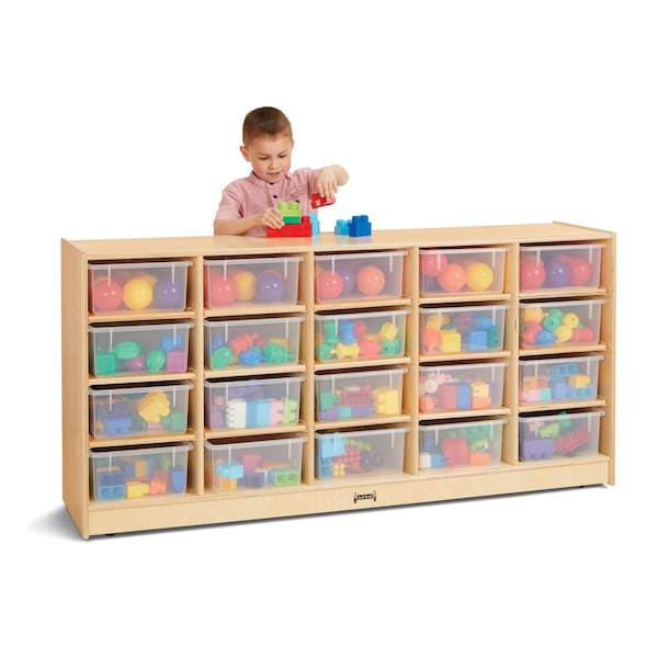 Jonti-Craft 20 Tub Mobile Storage, with Clear Tubs - 40210JC