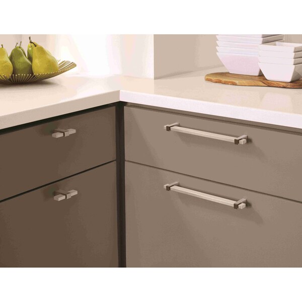 Amerock Mulino 2-3/8 in 60 mm Length Silver Champagne/Black Nickel Cabinet Knob - BP36720SCBN