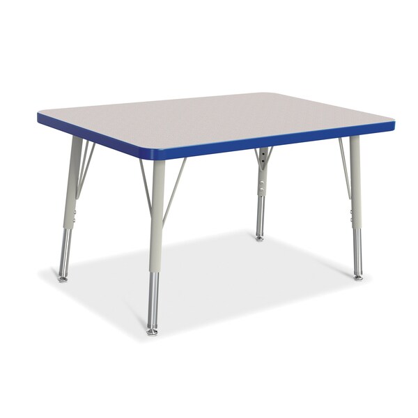 Jonti-Craft Berries Rectangle Activity Table, 24 in. x 36 in., E-height, Freckled Gray/Blue/Gray - 6478JCE003