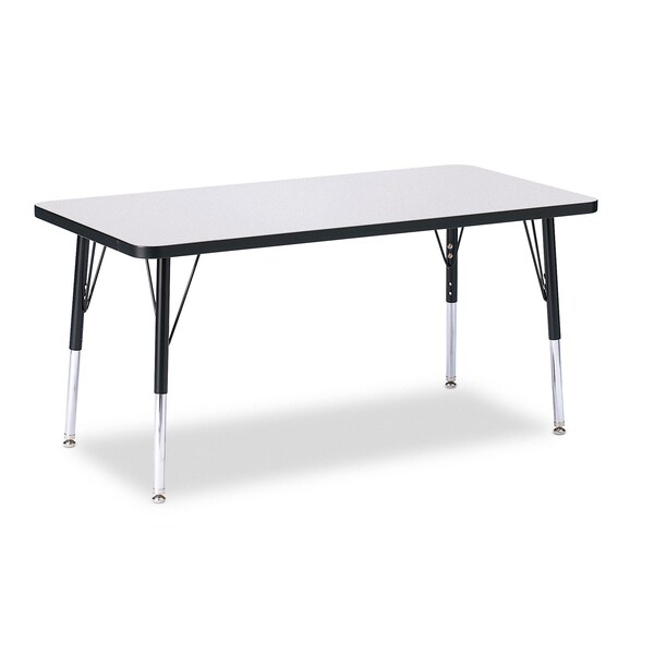 Jonti-Craft Berries Rectangle Activity Table, 24 in. x 48 in., E-height, Freckled Gray/Black/Black - 6403JCE180