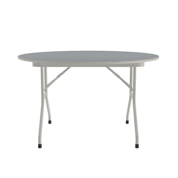 Correll Round Commerical Folding Utility Table, 48" Dia. W, 29" H, High Pressure Laminate Top, Gray Granite - CF48PX-15