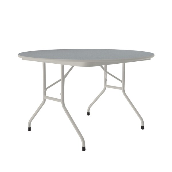 Correll Round Commerical Folding Utility Table, 48" Dia. W, 29" H, High Pressure Laminate Top, Gray Granite - CF48PX-15