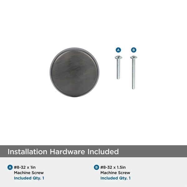 Amerock Blackrock 1-5/8 inch 41mm Diameter Gunmetal Cabinet Knob - 2000642