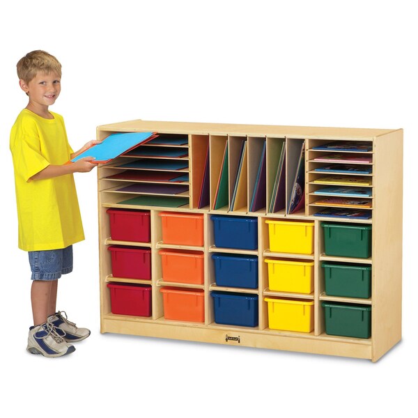 Jonti-Craft Sectional Cubbie-Tray Mobile Unit, with Colored Trays - 0416JC