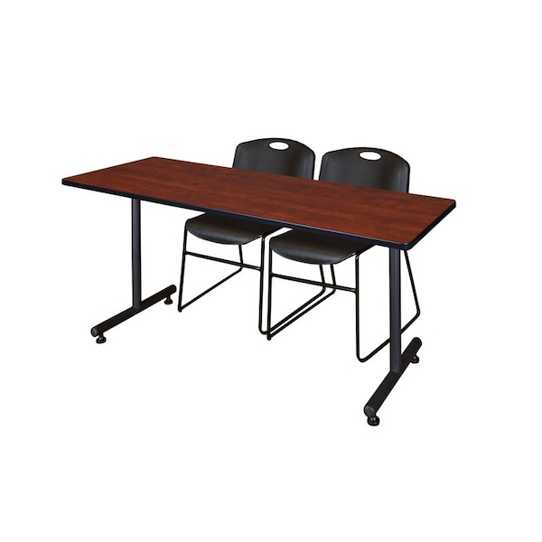 Kobe Rectangle Tables > Training Tables > Kobe Training Table & Chair Sets, 60 W, 24 L, 29 H, Cherry - MKTRCT6024CH44BK
