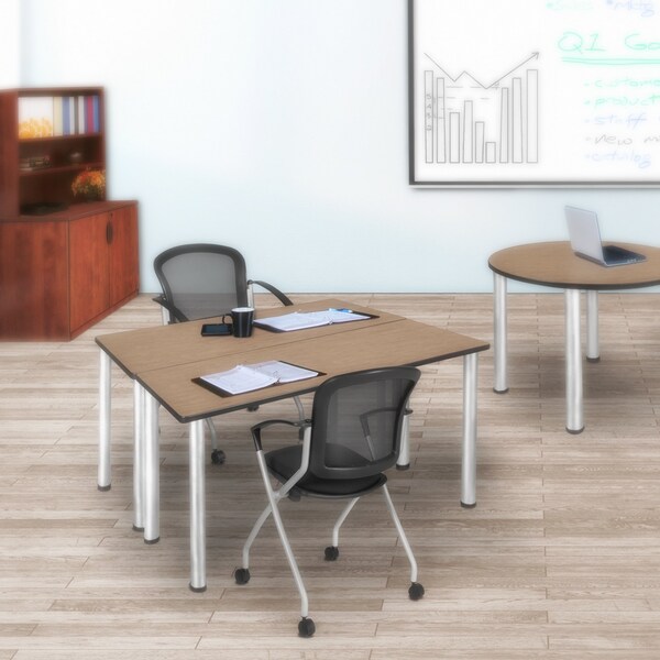 Regency Kee Training Seminar Table, 42 in W, 24 in L, Noble Oak - MT4224NOBPCM