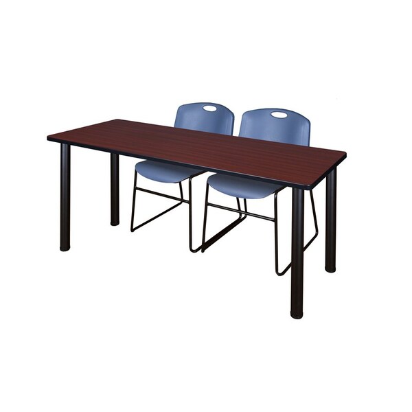Kee Rectangle Tables > Training Tables > Kee Table & Chair Sets, 60 W, 24 L, 29 H, Mahogany - MT6024MHBPBK44BE