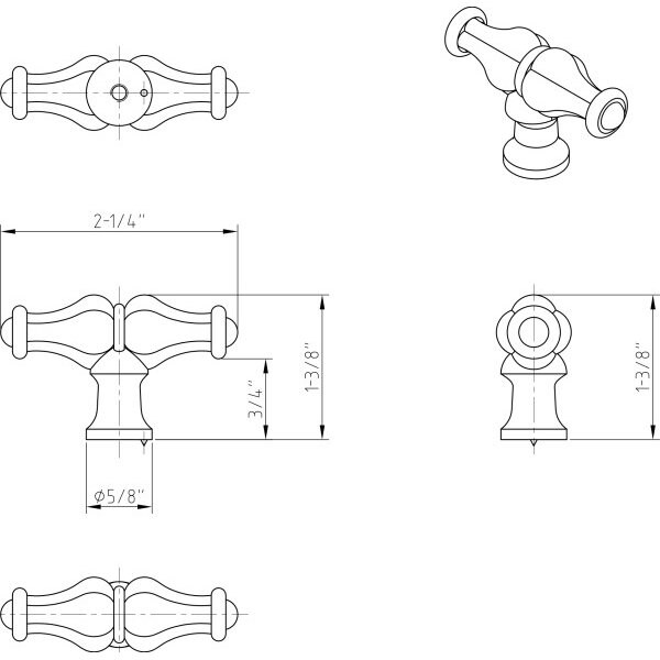 Jeffrey Alexander 2-1/4" Satin Nickel Bella Cabinet "T" Knob - 818L-SN