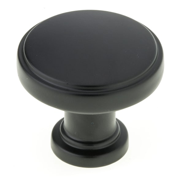 Richelieu 1 11/32 in (34 mm) Matte Black Contemporary Cabinet Knob - BP872634900