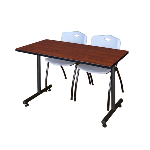 Kobe Rectangle Tables > Training Tables > Kobe Training Table & Chair Sets, 48 W, 24 L, 29 H, Cherry - MKTRCT4824CH47GY