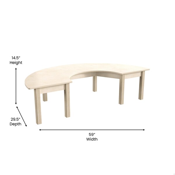 Flash Furniture 29.5 in W, 59 in L, 14.5 in H, Beechwood, Birch Plywood, Beech - MK-ME088013-GG
