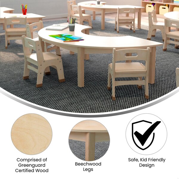 Flash Furniture 29.5 in W, 59 in L, 14.5 in H, Beechwood, Birch Plywood, Beech - MK-ME088013-GG