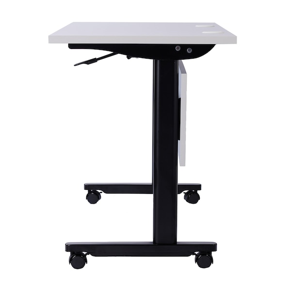 Flash Furniture Palmer 60in. x 24in. HD Nesting Table w/T-Legs, Modesty Panel, 1in. Thick Gray Tabletop, Blk Frame - MT-M6024-T-LEG-GRYBLK-GG
