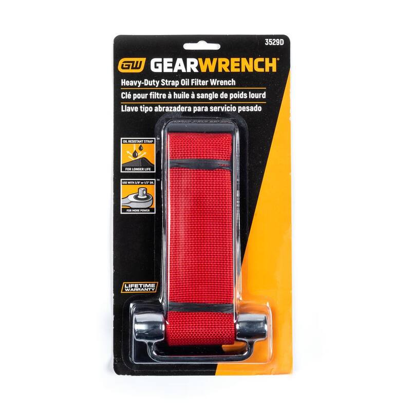 Llave de correa para filtro de aceite de servicio pesado de 3/8 y 1/2 pulg. GEARWRENCH - 3529D