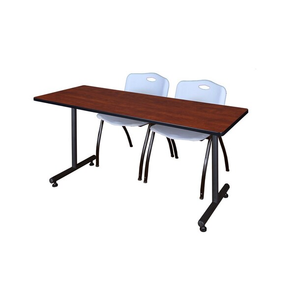 Kobe Rectangle Tables > Training Tables > Kobe Training Table & Chair Sets, 60 W, 24 L, 29 H, Cherry - MKTRCT6024CH47GY