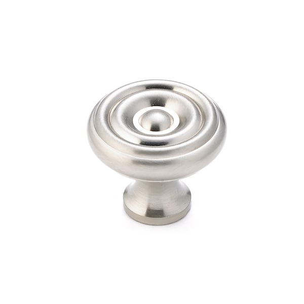 Richelieu 1 1/4 in (32 mm) Brushed Nickel Traditional Brass Cabinet Knob - BP1430195