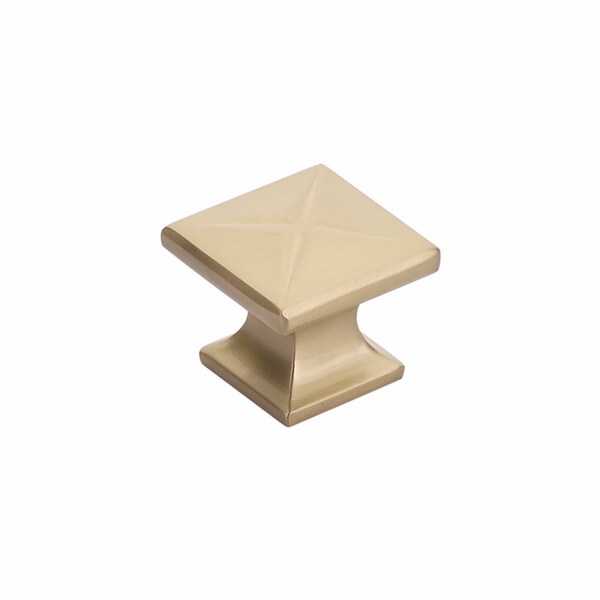 Schaub 1-3/8in Northport Square Cabinet Knob Signature Satin Brass Finish - 215-SSB