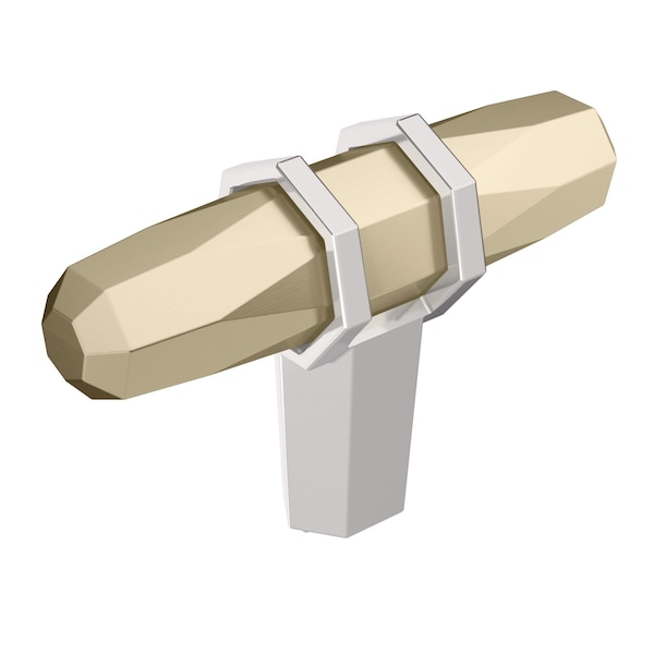 Amerock London 2-1/2 in 64 mm Length Golden Champagne/Polished Chrome Cabinet Knob - BP36647BBZ26