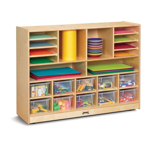 Jonti-Craft Deluxe Sectional Cubbie-Tray Mobile Unit, with Clear Trays - 4160JC