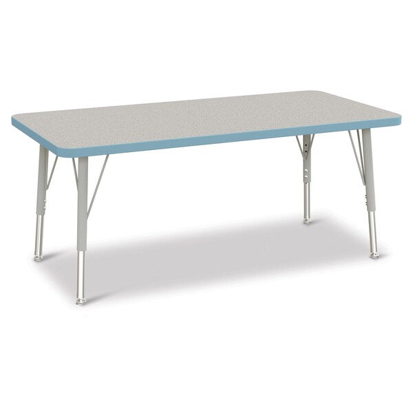 Jonti-Craft Berries Rectangle Activity Table, 24 in. x 48 in., E-height, Freckled Gray/Coastal Blue/Gray - 6403JCE131