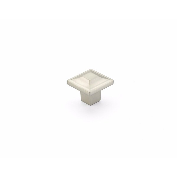 Schaub 1-1/4in Menlo Park Square Cabinet Knob Satin Nickel Finish - 530-15