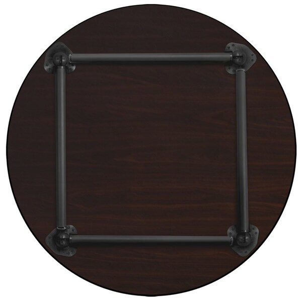 Regency Kee Folding Tables, 48 W, 48 L, 29 H, Wood, Metal Top, Mahogany - TBF48RNDMHBK
