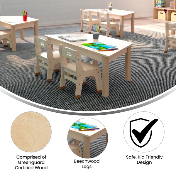 Flash Furniture 20.75 in W, 47 in L, 14.5 in H, Beechwood, Birch Plywood, Beech - MK-ME088016-GG