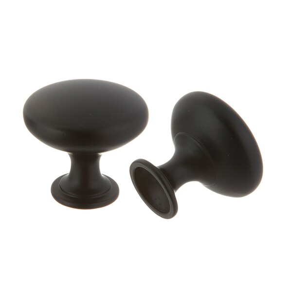 Pride Industrial 1-1/16in Diecast Mushroom Cabinet Knob Matte Black Finish - K910BK