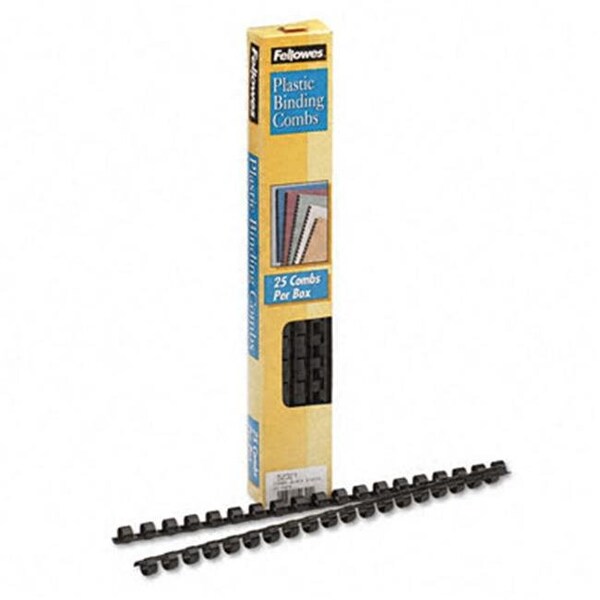 Fellowes Fellowes 52321 Plastic Comb Bindings  3/8   40-Sheet Capacity  Black  25 per Pack - 52321